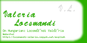 valeria locsmandi business card